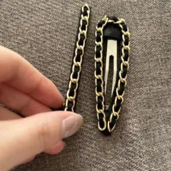 CHANEL シャネル 海外ノベルティ ヘアピン ブラック 黒 2点セット