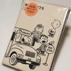 スヌーピー 2026年 B6ウィークリー手帳　帆布キャンバス地　スクールバス