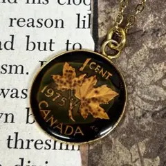 ヴィンテージ コイン ネックレス 1975年 エリザベス2世 カナダ ゴールド