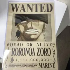 ONE PIECE ロロノア・ゾロ 手配書 ポスター