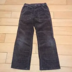 無印良品　コーデュロイ　茶系チェック　パンツ　120センチ