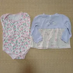 ウサギ柄トップスとボディスーツセット