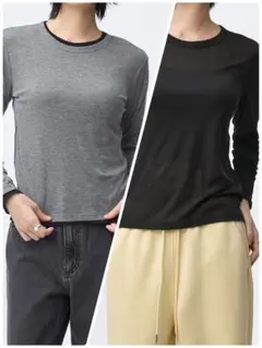 GU ✴︎ ソフトシアークルーネックT 2枚セット