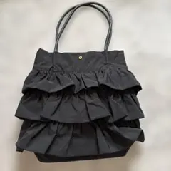 grove フリルトートバッグ　ブラック