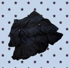 frill miniskirt Black ドローコード付き