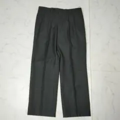 ウール100% スラックス W84 グレー 2タック ビジネス オフィス