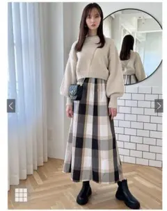 グレイル　チェック柄　フレア　ロングスカート　未使用品