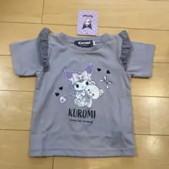 Kuromi フリル袖 Tシャツ グレーのサムネイル