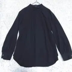 【極美品/ 24ss】セオリー スタンドカラーバックファスナーブラウス 黒M