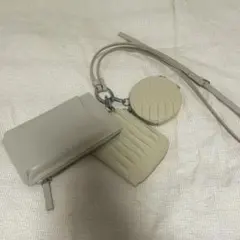 LOWRYS FARMベージュ 合成皮革 スマホショルダーバッグ　3点セット