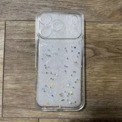 iPhone17Pro ケース 星柄ラメ入り クリアカバー