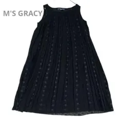 美品✨M'S GRACY エムズグレイシー　プリーツワンピース ドット　シアーのサムネイル
