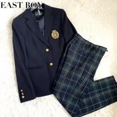 極美品✨イーストボーイ セットアップ チェック ブレザー パンツ 金ボタン ロゴ
