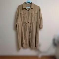 【美品】COLZA ベージュ シャツワンピース L