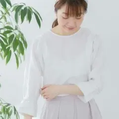今期】NOBLE ノーブル ワイドスリーブ ショートプルオーバー ホワイト
