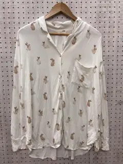 gelato pique うさぎ ラビットモチーフ 総柄 パジャマ シャツ