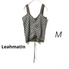 Leahmatin ニットキャミソール M 幾何学柄 美シルエット トップス
