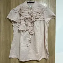 BANANA REPUBLIC ピンクフリル半袖シャツ S