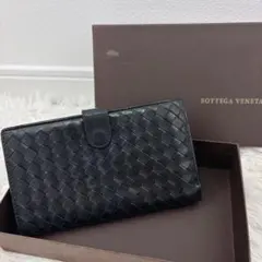 BOTTEGA VENETA ボッテガヴェネタ 長財布 イントレチャート 黒