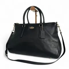 美品 COACH ハンドバッグ レザー ブラック 2way 斜め掛け