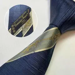 Dominique France シルクネクタイ ネイビー
