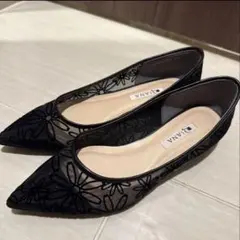 極美品】ダイアナ 絵画シリーズ ブリューゲル パンプス 24cm チュール