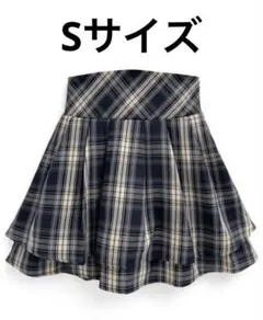 GRL インパン裏地付 ティアードチェックミニスカート[dk1290] ネイビー