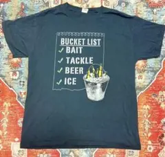 【まとめ割】古着Tシャツ/半袖J/ダークグレー Tシャツ アイスバケツ デザイン