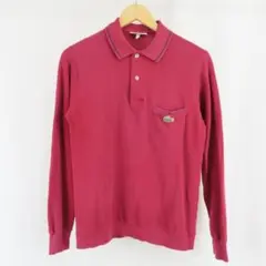 90s CHEMISE LACOSTE ロゴ 刺繍 ラインデザイン ポロ シャツ