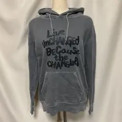 GLOBAL WORK フード付きプリントパーカー グレー M