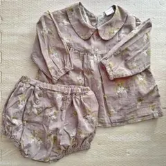 美品 テータテート 花柄 長袖 80 70 セットアップ ショートパンツ