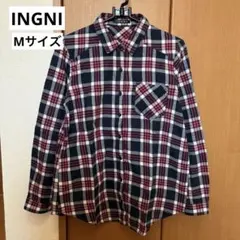 INGNI チェックシャツ 赤,ネイビー,白 M