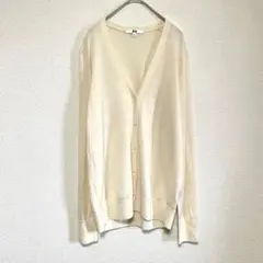 qq544 ユニクロ/大きめ/レディースXL/薄手カーディガン/長袖羽織り