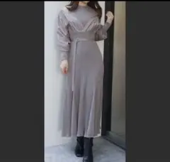 MERCURY DUO 異素材ドッキングフレアニットワンピース