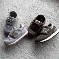 【used】12cm ニューバランス　スニーカー　2足セット　パープル　ブラウン