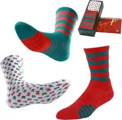 クリスマス バスケッ トボール ソックス トレーニングソックス 靴下 3足