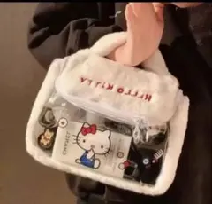 ハローキティ バッグ 中型 透明ポケット付き