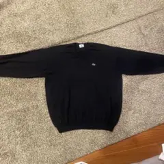 LACOSTE Vネック ニット セーター ブラック
