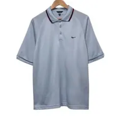 NIKE GOLF ナイキゴルフ　半袖ポロシャツ　スウォッシュ刺繍ロゴ　ブルー