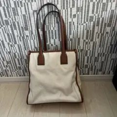 ZARA トートバッグ キャンバス×レザー調のサムネイル