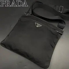 【近年モデル】プラダ 三角ロゴ ショルダーバッグ ブラック ナイロン