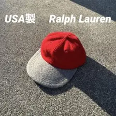 90s USA製　2トーン　ウールキャップ POLObyRalphLauren