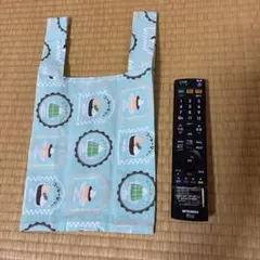 セリア手拭い　ハンドメイド エコバッグ デザート柄 ライトブルーのサムネイル