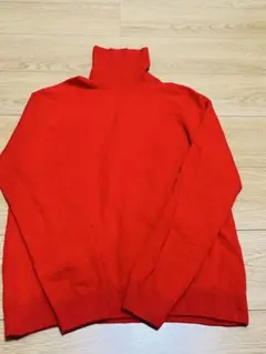UNIQLOユニクロ カシミヤ100% 赤 タートルネック Lサイズ 人気商品