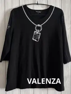 VALENZA SPORTS ネックレス風プリント カットソー ブラック　44のサムネイル