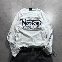 00s【Norton】Union Jack long T/Y2K swag 刺繍