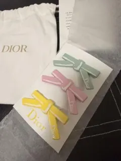 Diorノベルティ☆リボンモチーフヘアピン3本セット☆未使用
