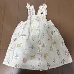 美品　H&M 花柄ワンピース　肩フリル　ボタン　80のサムネイル