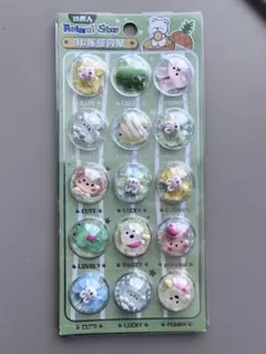 動物キャラクターシール 15個入り デコパーツシール　シール帳にも可愛い