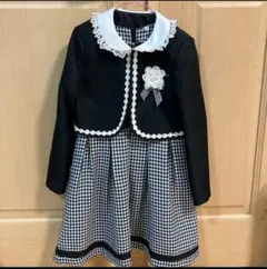 黒白フォーマルワンピースボレロスーツ卒園式入学式結婚式発表会130cm